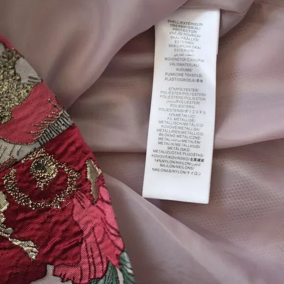 ADRIANNA PAPELL Metallic Floral Print Jacquard Fit and Flare Dress Size 8 -  conticontadores.com.br